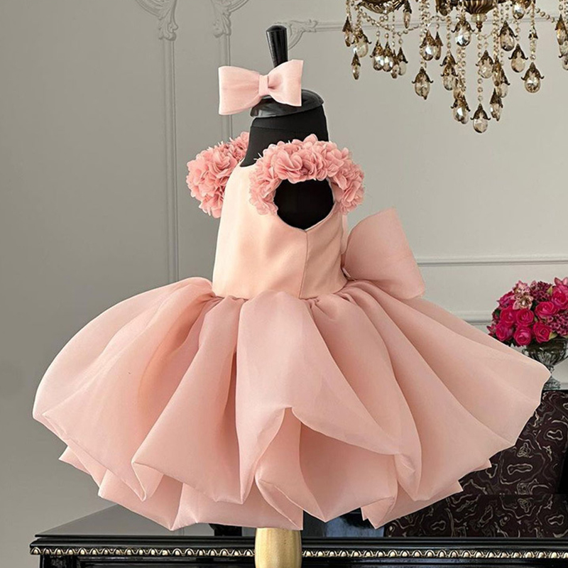 Organza Rosette Short Sleeve Midi Dresses - image 2