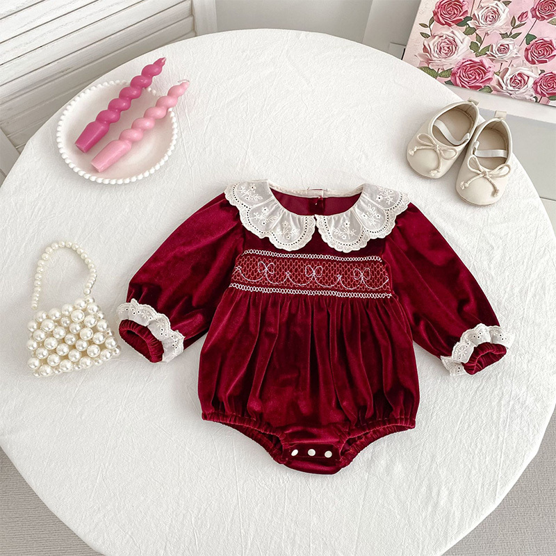 Velvet Scramble Long Sleeve Midi Dresses & Bodysuit - Red Bodysuit - 12-24M - image 2