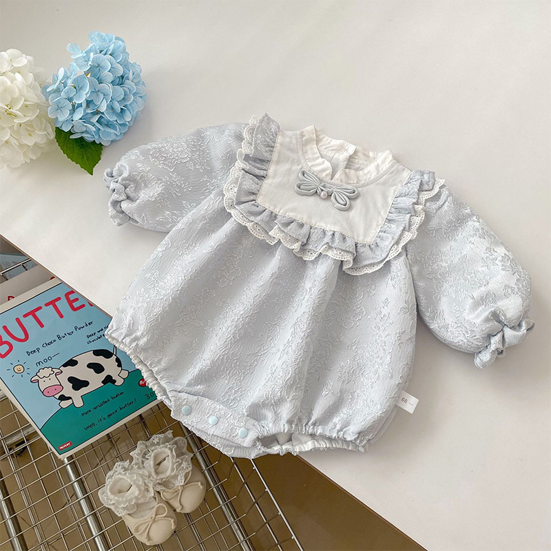 [Archive Sale] Jacquard Folds Bow Long Sleeve Regular Bodysuit - image 6