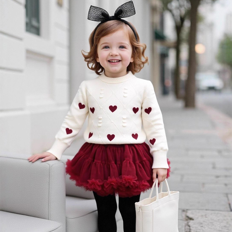 Yarn/wool Yarn Embroidery Long Sleeve Regular Two-piece Set - image 2