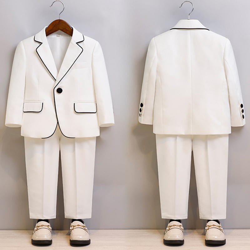 Chemical Fiber Blend Piping Long Sleeve Regular 7-piece Formal Suit - image 4