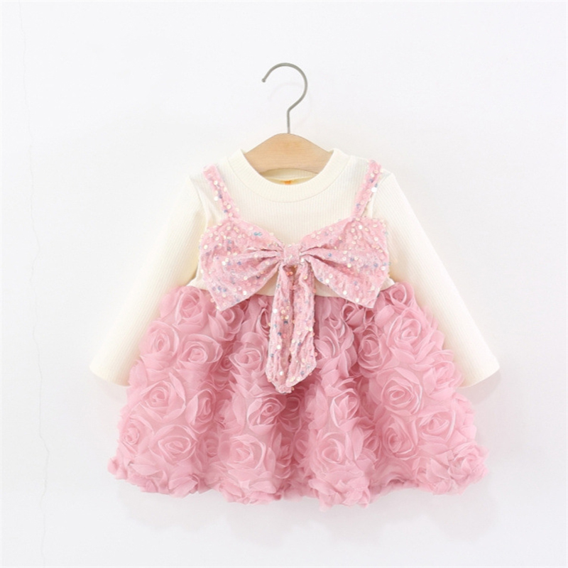 [Archive Sale] Chemical Fiber Blend Bow Long Sleeve Midi Dresses - image 5