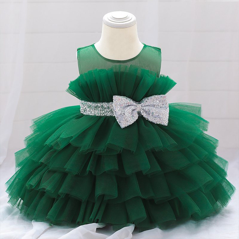 Mesh Folds Sleeveless Midi Dresses - Green - 8Y - image 22