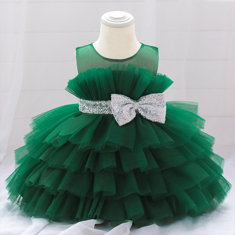 Mesh Folds Sleeveless Midi Dresses - Green - 8Y - image 22