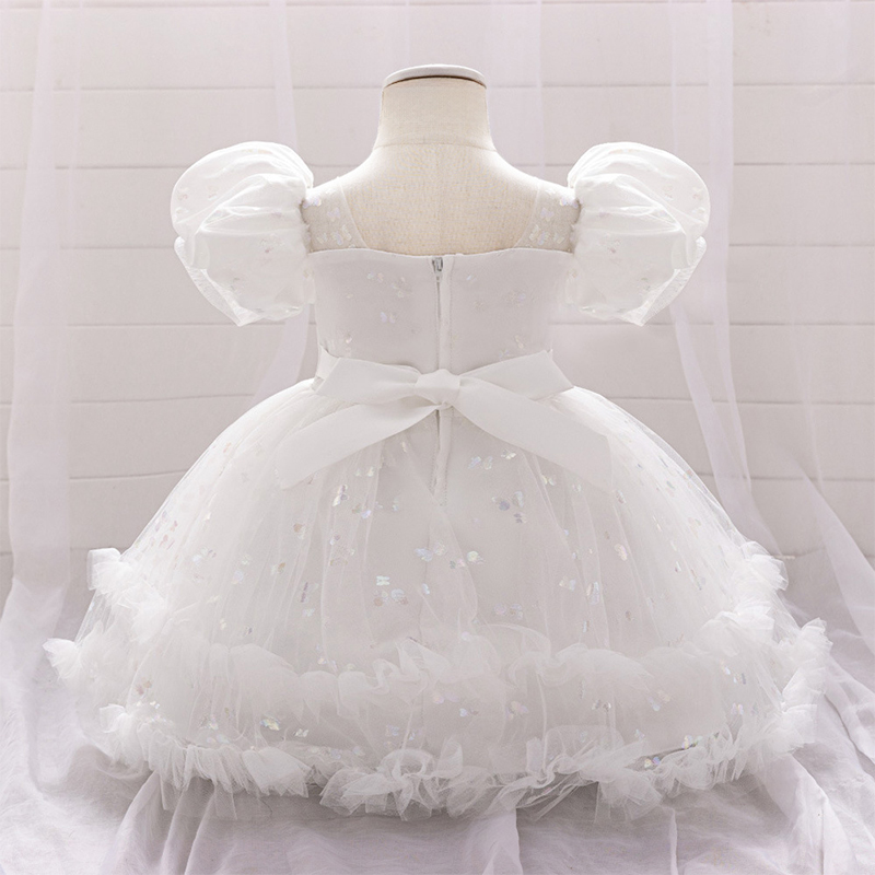 Mesh Bow Short Sleeve Midi Dresses - image 2
