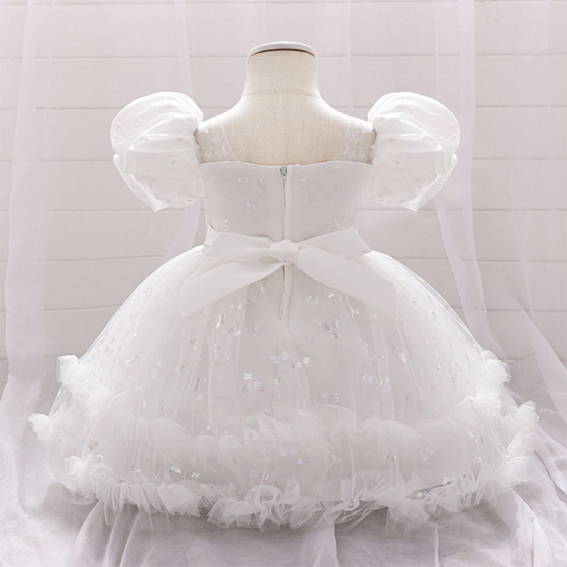 Mesh Bow Short Sleeve Midi Dresses - image 2
