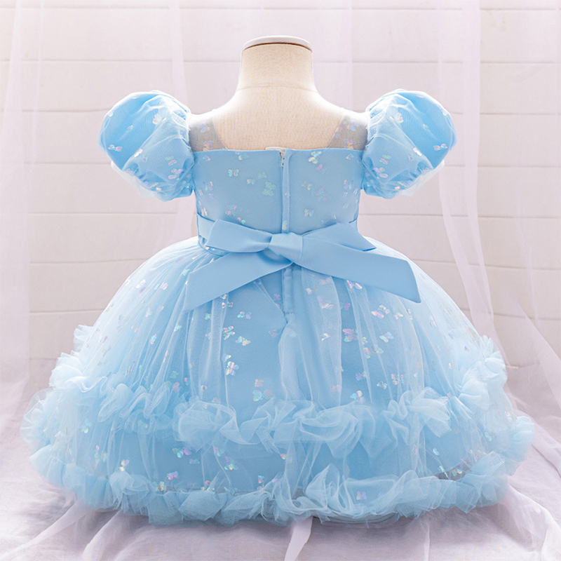 Mesh Bow Short Sleeve Midi Dresses - image 9