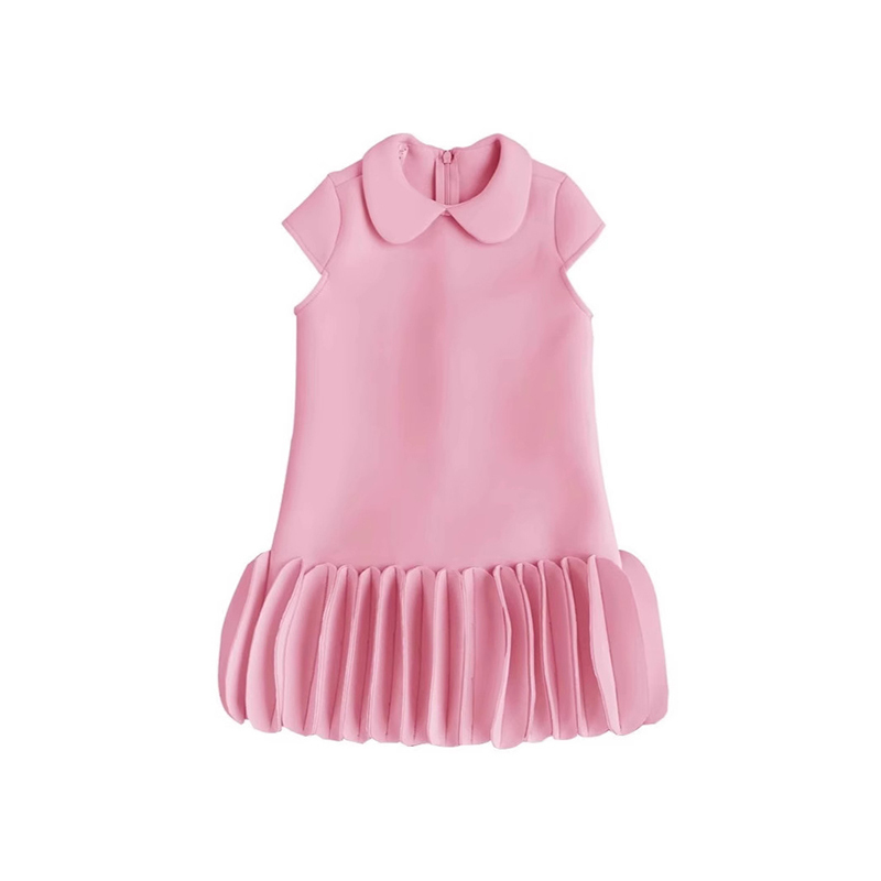 [Archive Sale] Scuba Knit Folds Cap Sleeve Midi Dresses - Pink - 4-5Y【110cm】 - image 5