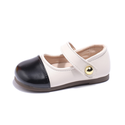 Color-block Metallic Finish Round Toe Flats - image 8