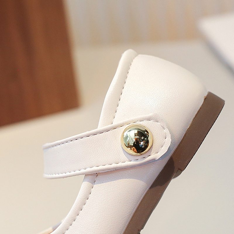 Color-block Metallic Finish Round Toe Flats - image 12