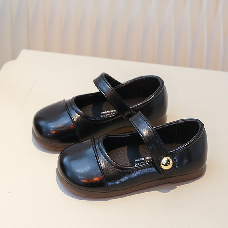 Color-block Metallic Finish Round Toe Flats - image 14