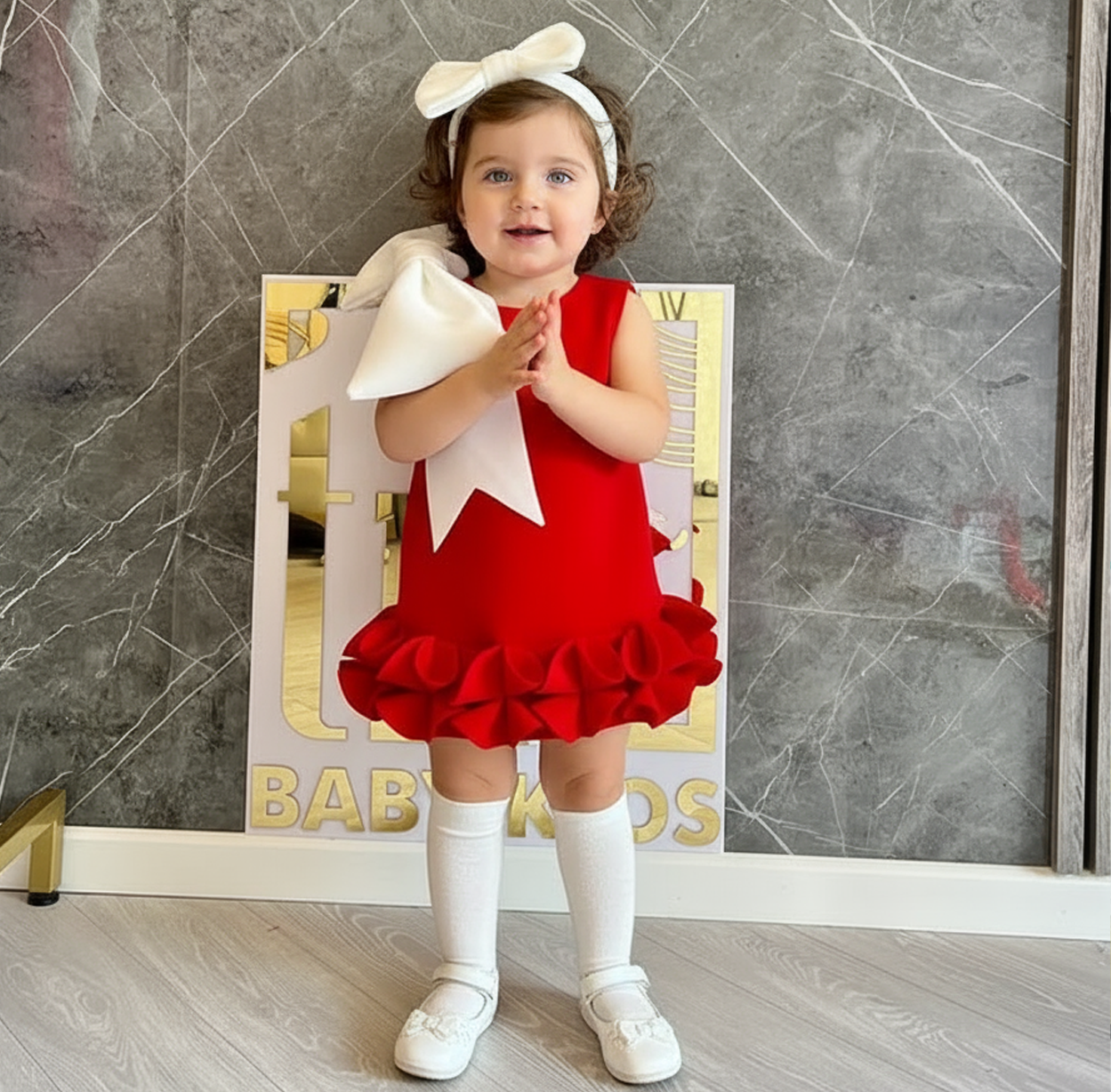 SCUBA KNIT Bow Sleeveless Midi Dresses - image 8