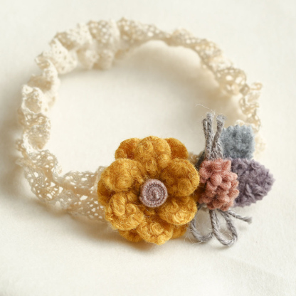 Solid Rosette Hairband - Yellow - 0-12M - image 2
