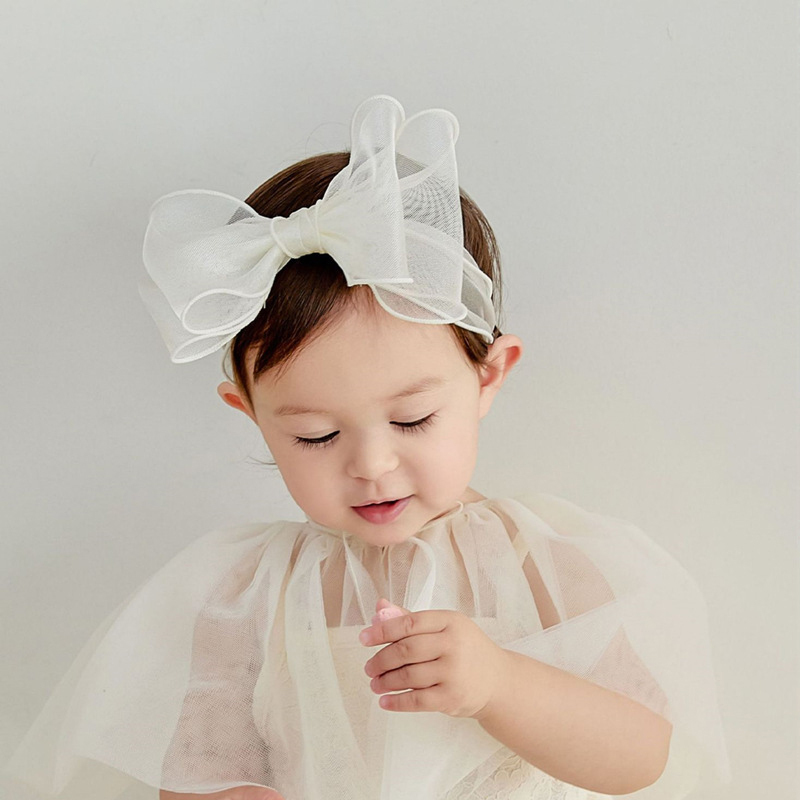 Solid With Bow Hairband - White - image 1