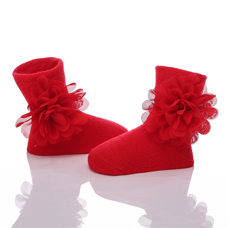 Solid Rosette Socks - image 6