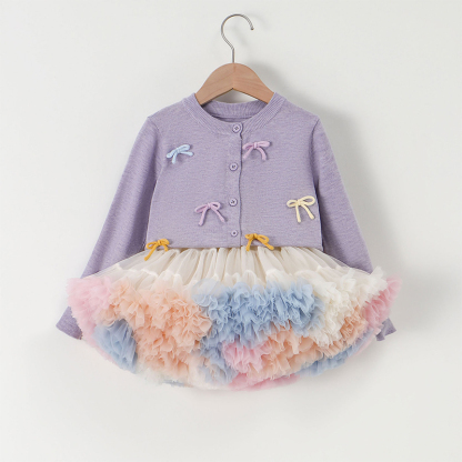 Acrylic Bow Long Sleeve Midi Two-piece Set - image 2