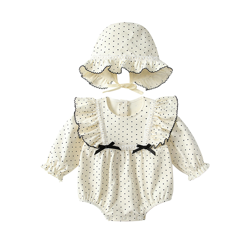 [Archive Sale] Cotton Folds Bow Long Sleeve Regular Bodysuit - image 6