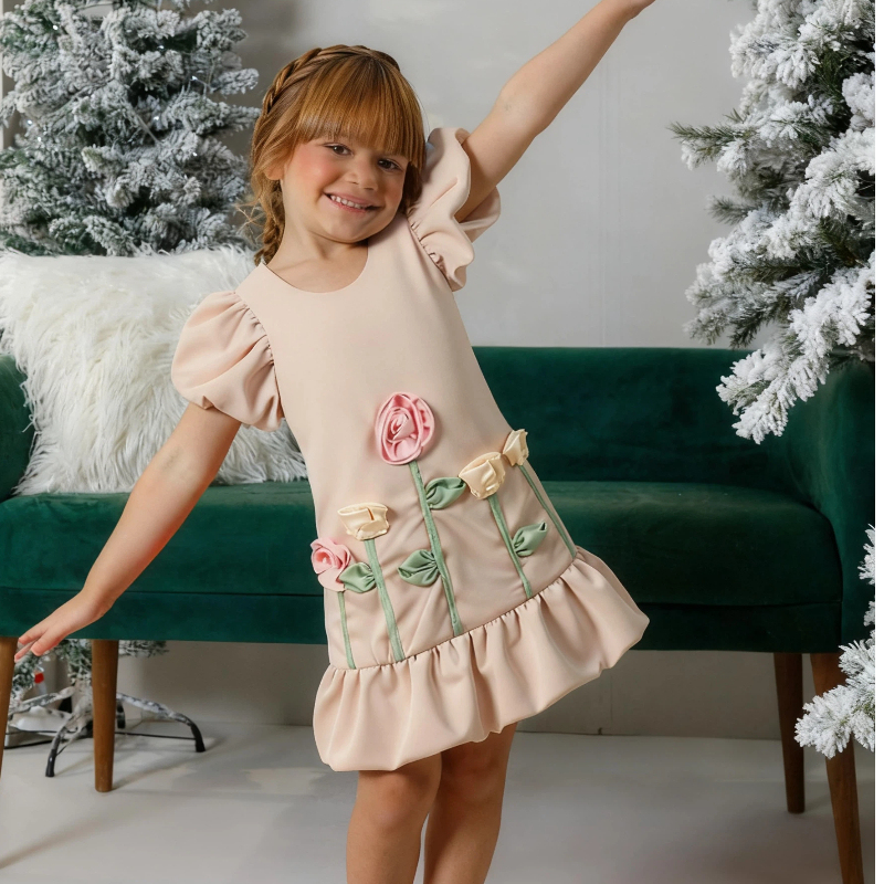 Air Layer Three-dimensional Decoration Short Sleeves Midi Dresses - image 13