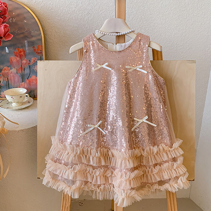 [Archive Sale] Sequins Bow Folds Sequins Sleeveless Mid-long Dresses - image 10