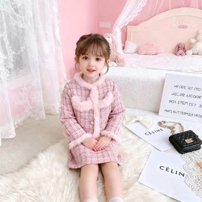 Tweed Feather-trimmed Long Sleeve Regular Dresses&two-piece Set - image 4