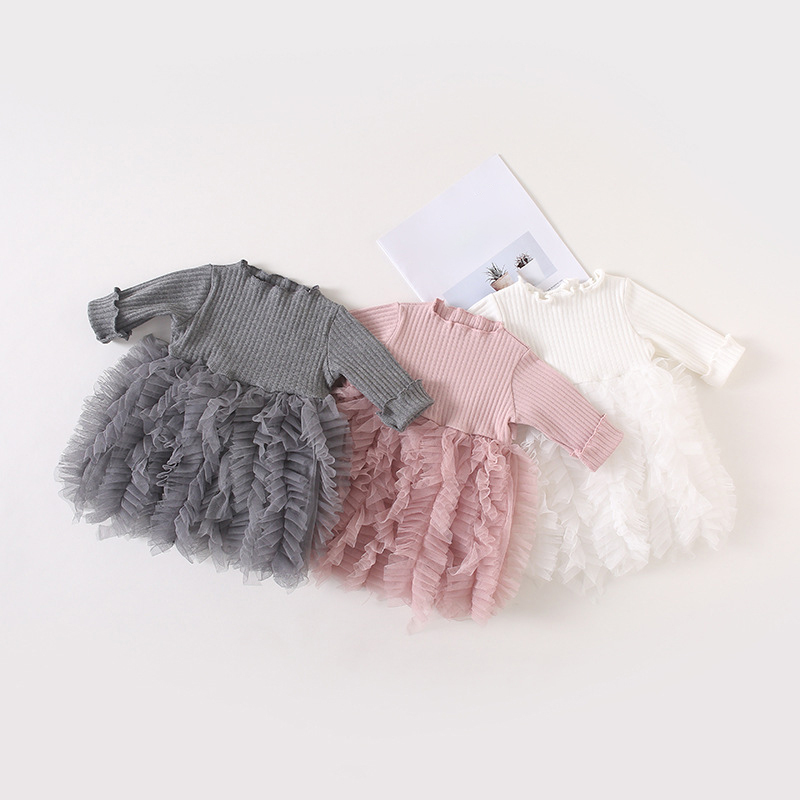 Mesh Folds Long sleeve Regular Dresses - image 1