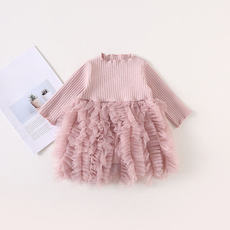 [Archive Sale] Mesh Folds Long sleeve Regular Dresses - image 2