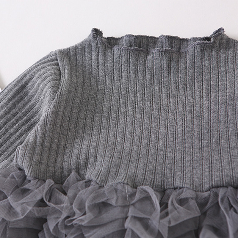 Mesh Folds Long sleeve Regular Dresses - image 44