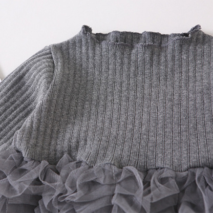 Mesh Folds Long sleeve Regular Dresses - image 44