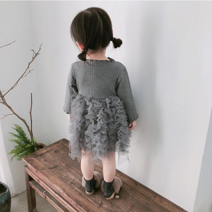 Mesh Folds Long sleeve Regular Dresses - image 41