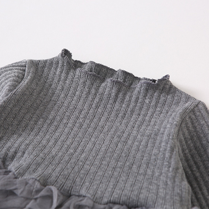 Mesh Folds Long sleeve Regular Dresses - image 43