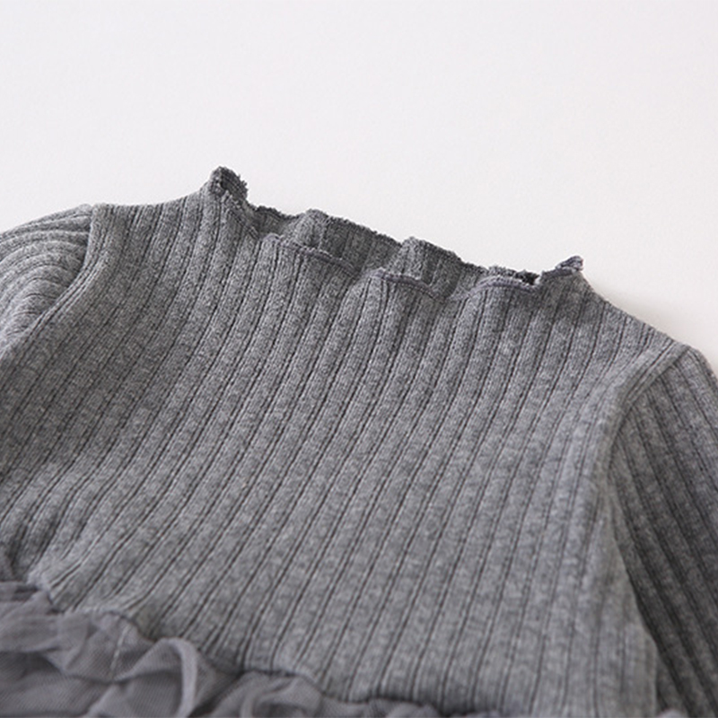 Mesh Folds Long sleeve Regular Dresses - image 43