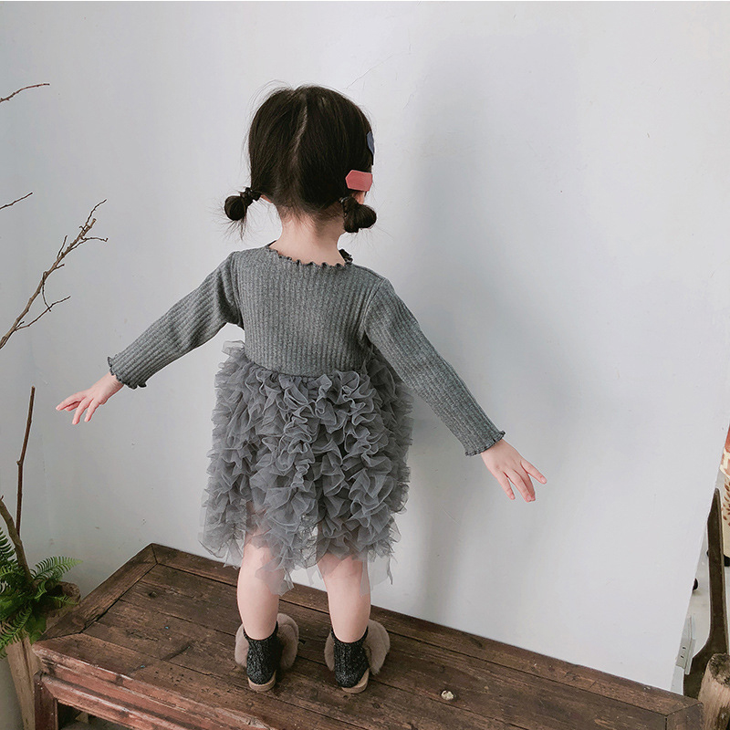 Mesh Folds Long sleeve Regular Dresses - image 42