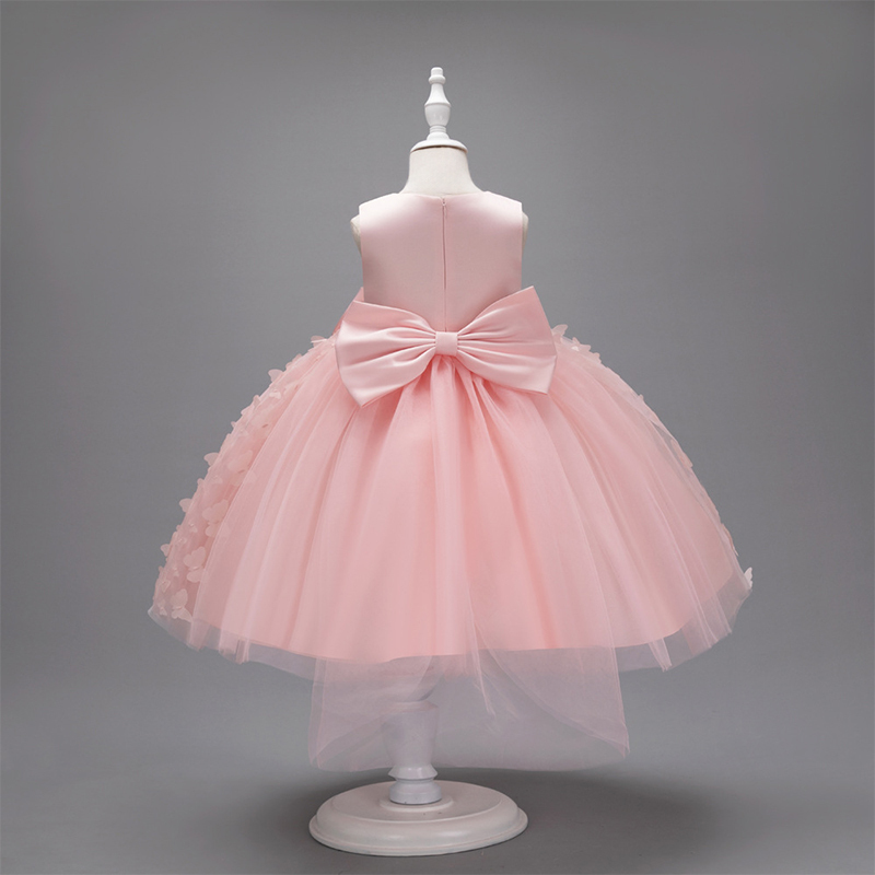 Mesh Bow Rosette Short Sleeve Mid-long Dresses - image 8