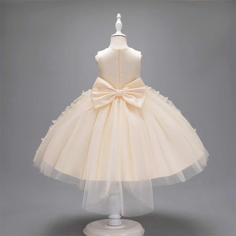 Mesh Bow Rosette Short Sleeve Mid-long Dresses - image 31