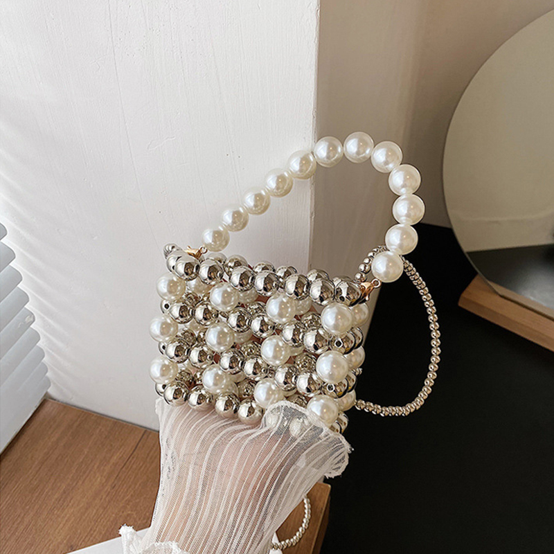 Solid With Pearls Bags - White - White Pearl Style - image 1