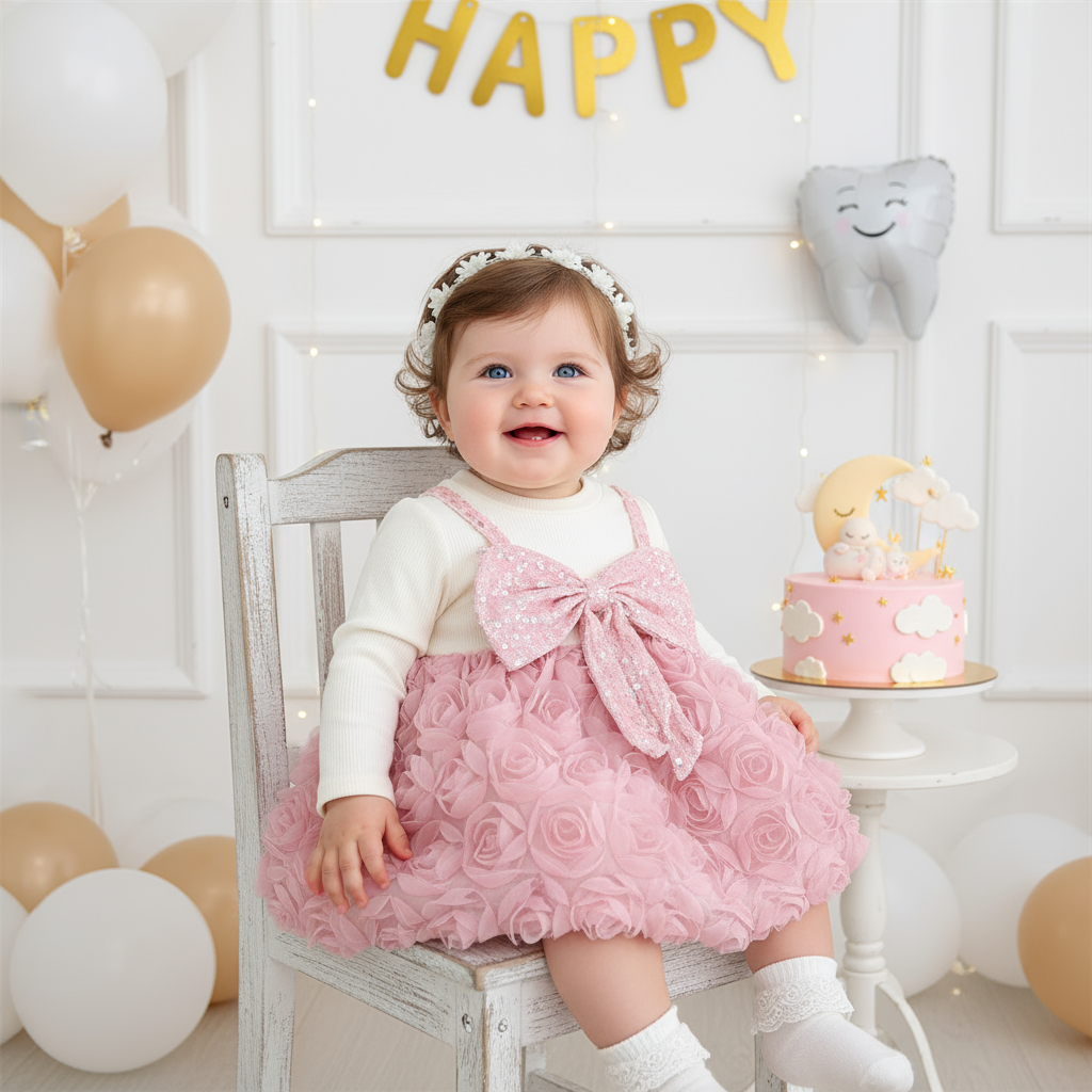 [Archive Sale] Chemical Fiber Blend Bow Long Sleeve Midi Dresses - image 4