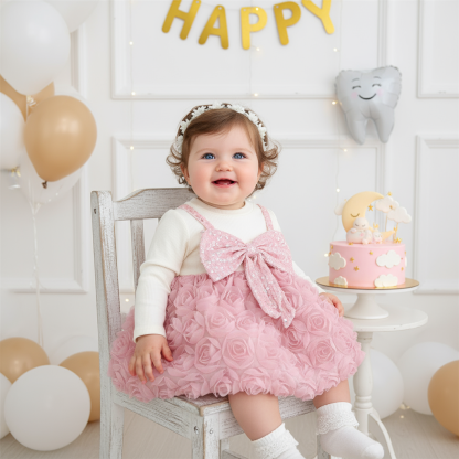 [Archive Sale] Chemical Fiber Blend Bow Long Sleeve Midi Dresses - image 4