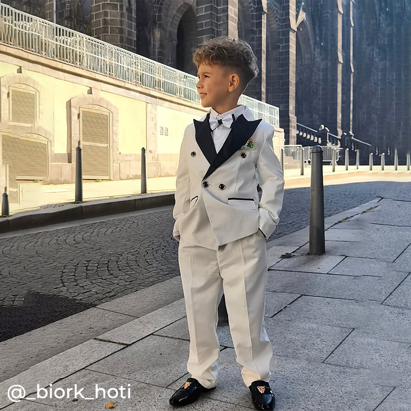 Cotton-blend  Long Sleeve 5-piece Formal Suit - image 5