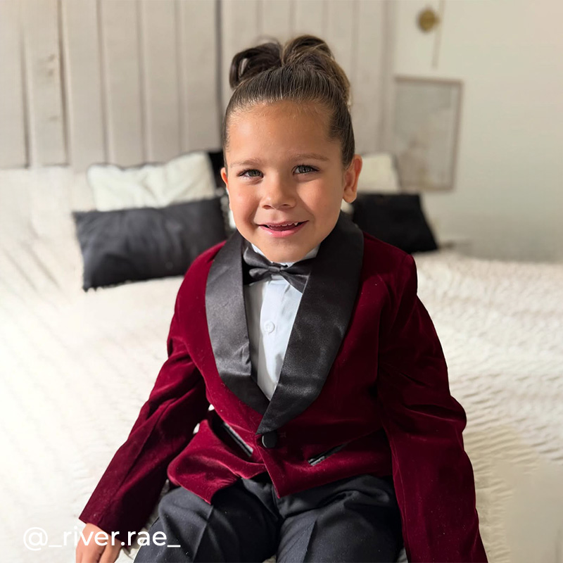 Velvet Button Pocket Stitching Long Sleeve Regular 4-piece Formal Suit - image 10