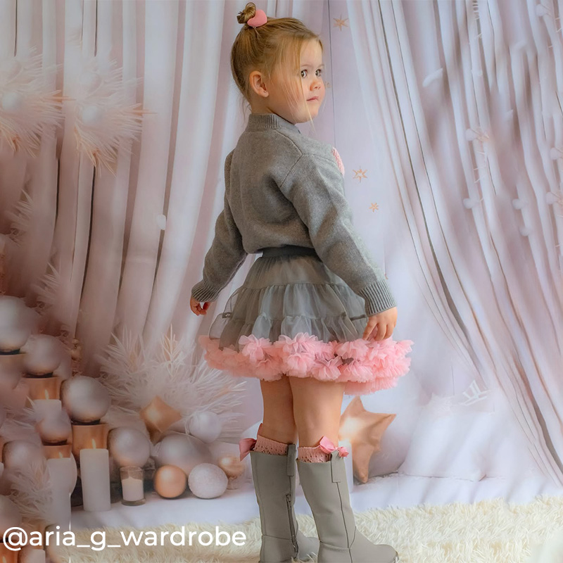 [Archive Sale] Knitting Embellished Long Sleeve Short Two-piece Set - image 10