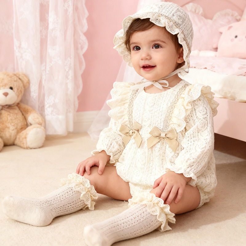 [Archive Sale] Nylon Folds Lace Edge Bow Long Sleeve Regular Bodysuit - image 3