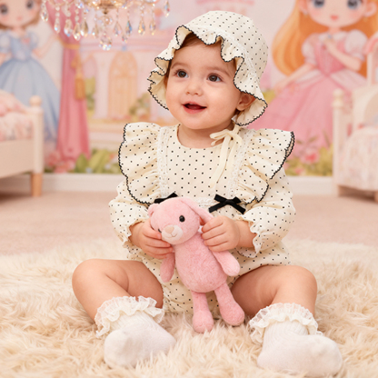 [Archive Sale] Cotton Folds Bow Long Sleeve Regular Bodysuit - image 3