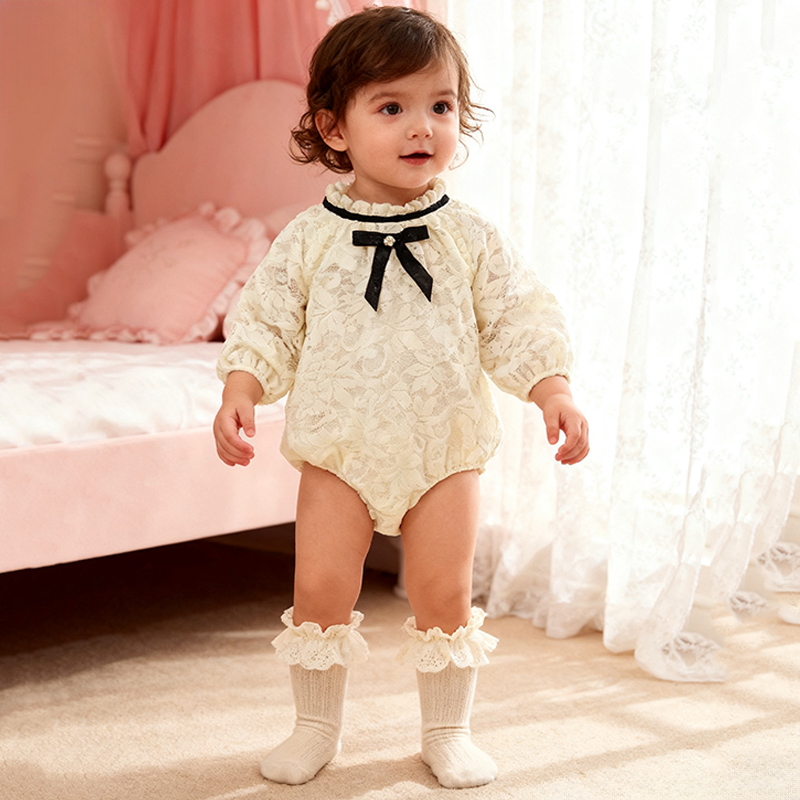 Lace Bow Long Sleeve Regular Bodysuit - image 5