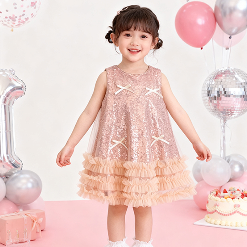 [Archive Sale] Sequins Bow Folds Sequins Sleeveless Mid-long Dresses - image 4