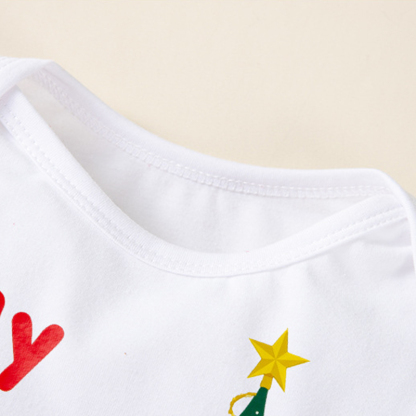 Knitted Folds Bow Printing Long Sleeve Regular Bodysuit - image 4