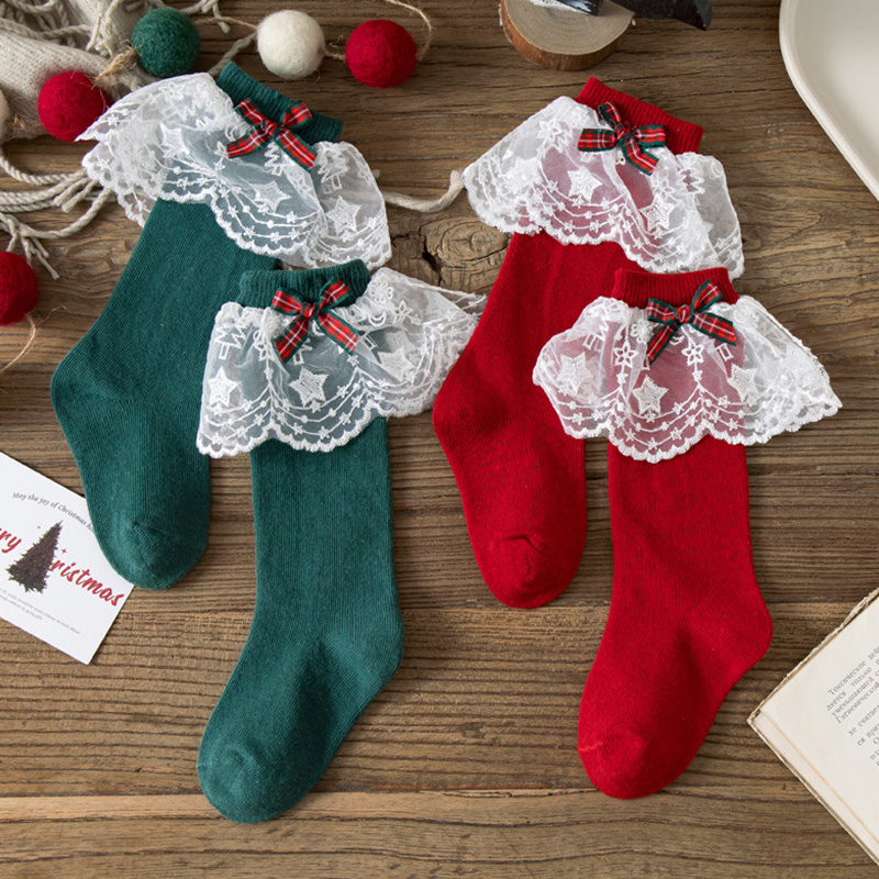 Solid With Bow Socks - image 4