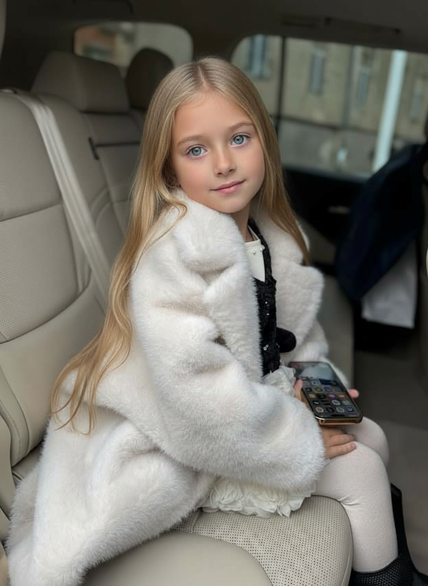 Faux Fur Button Long Sleeve Mid-long Outerwears - image 2