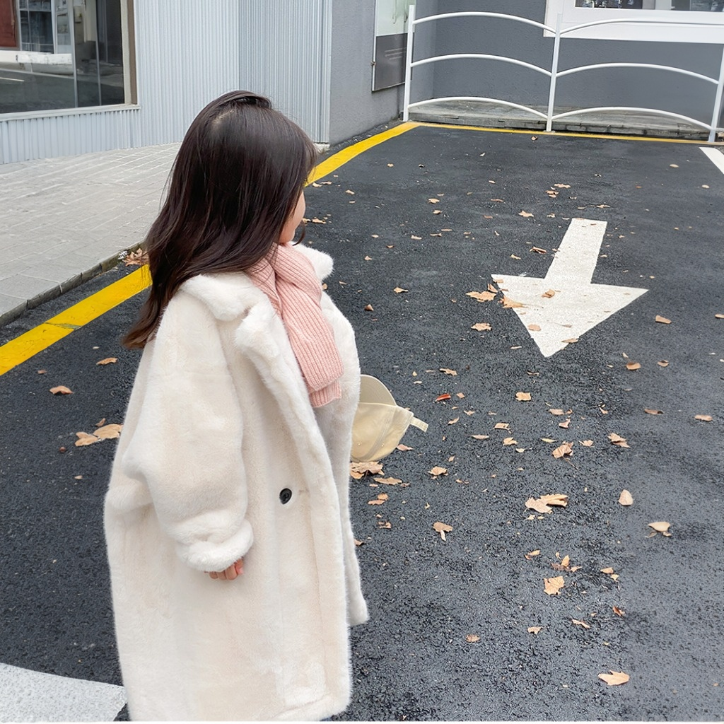 Faux Fur Button Long Sleeve Mid-long Outerwears - image 4