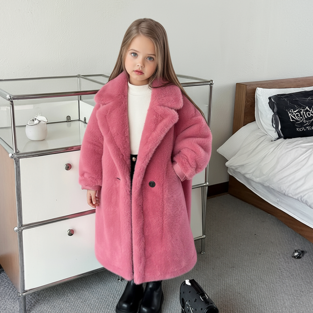 Faux Fur Button Long Sleeve Mid-long Outerwears - image 8
