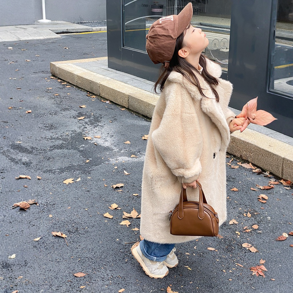 Faux Fur Button Long Sleeve Mid-long Outerwears - image 10